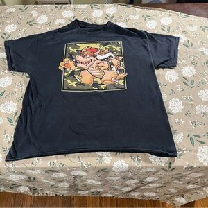 Super Mario Brothers Bowser Camo Graphic T-Shirt Mens Xl Black  Gaming Retro Y2K